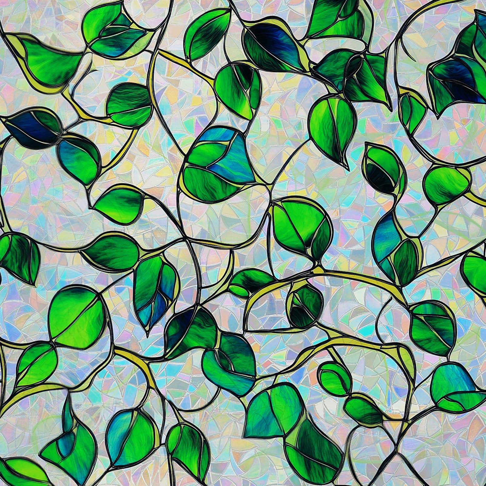 Somwise Rainbow Window Film shows dual privacy with a shifting rainbow effect on glass