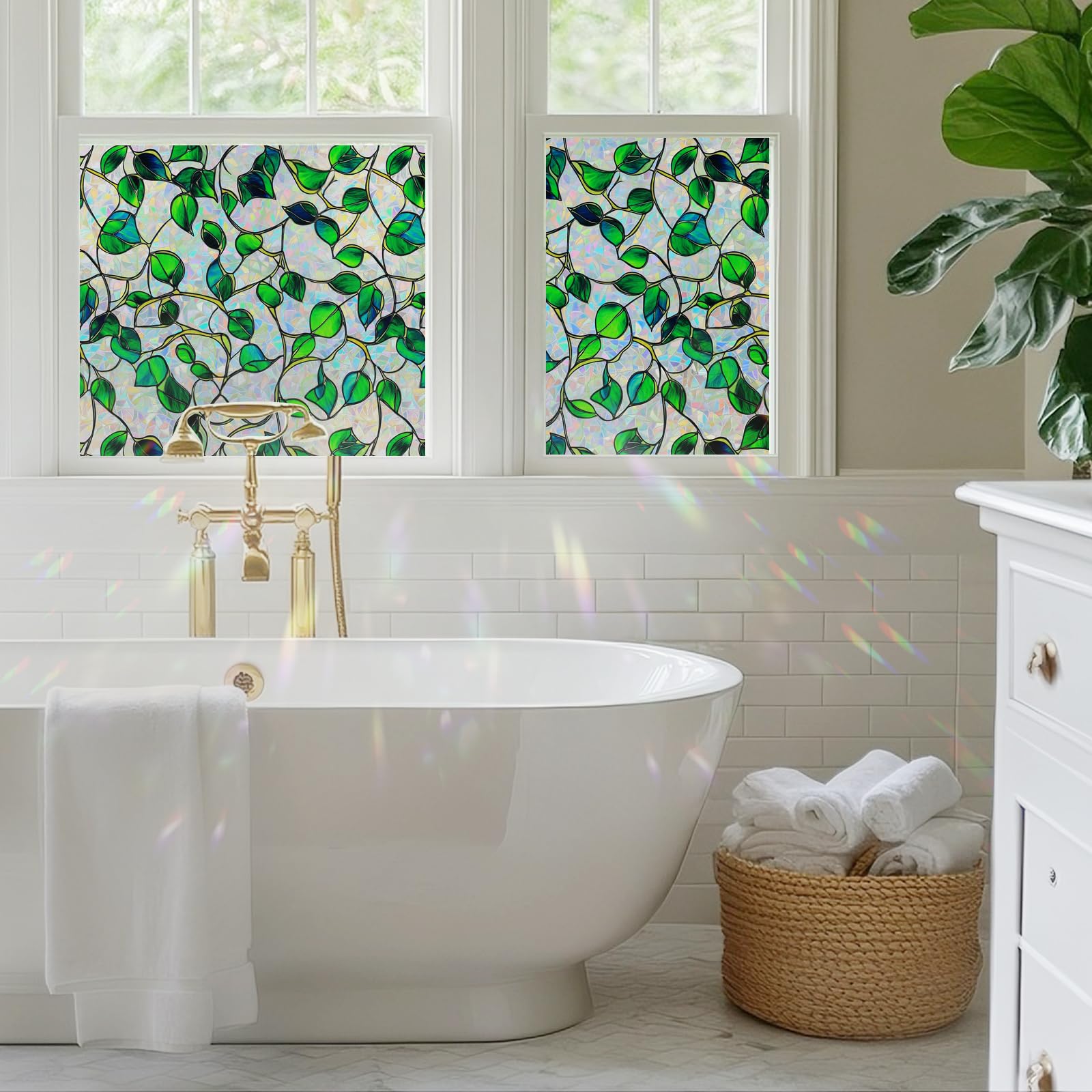 somwise Rainbow Window Film UV-blocking reducing sun glare