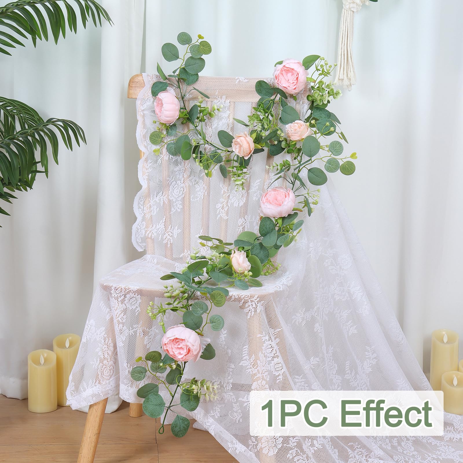 SOMYTING artificial rose vine with silk roses and gypsophila for arch decor