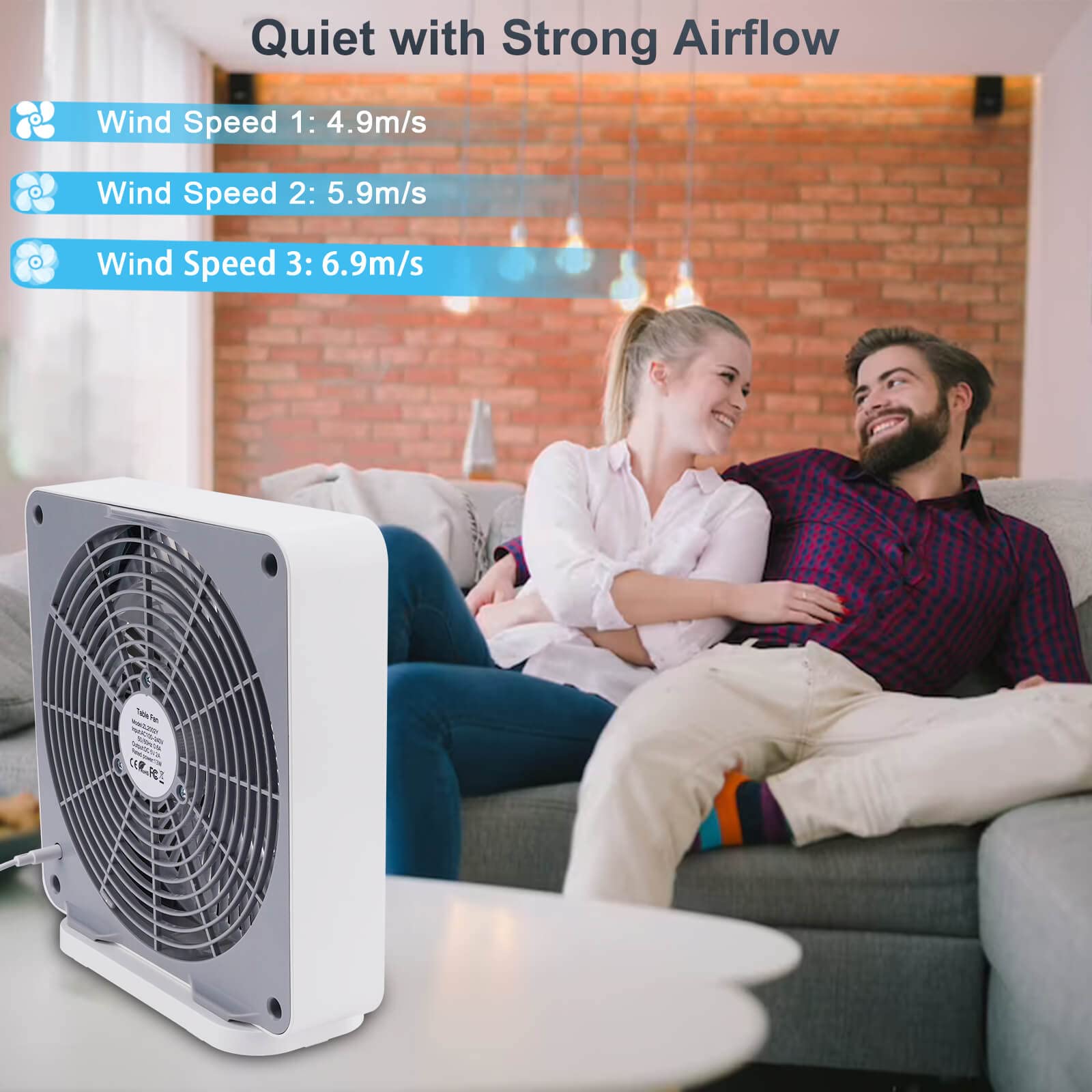 SONBION box fan in quiet operation for peaceful rooms.