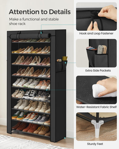 SongMics removable shelves adapt to boots and tall shoes for flexible use.