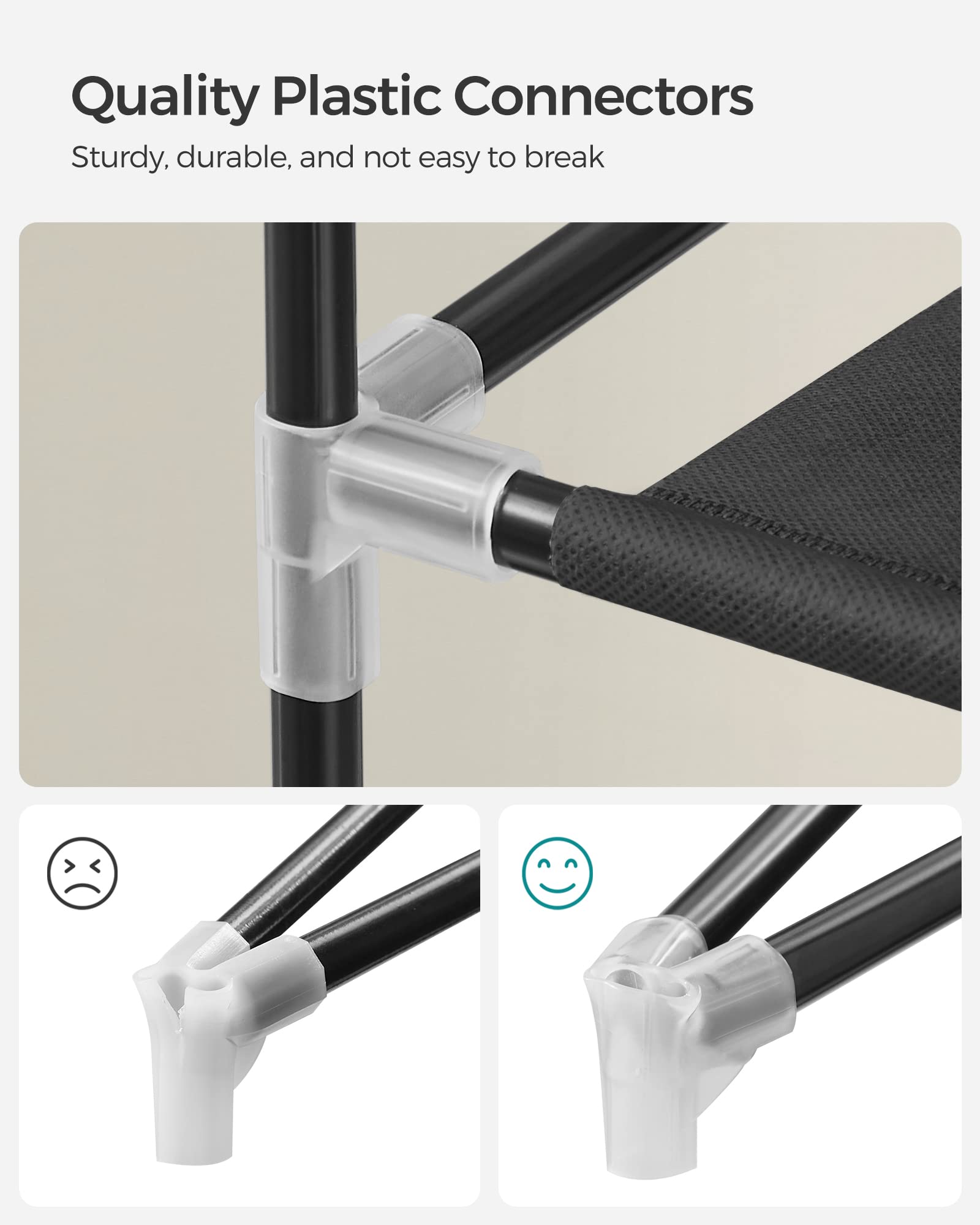 SONGMICS water-resistant shelves resist spills and are easy to wipe clean