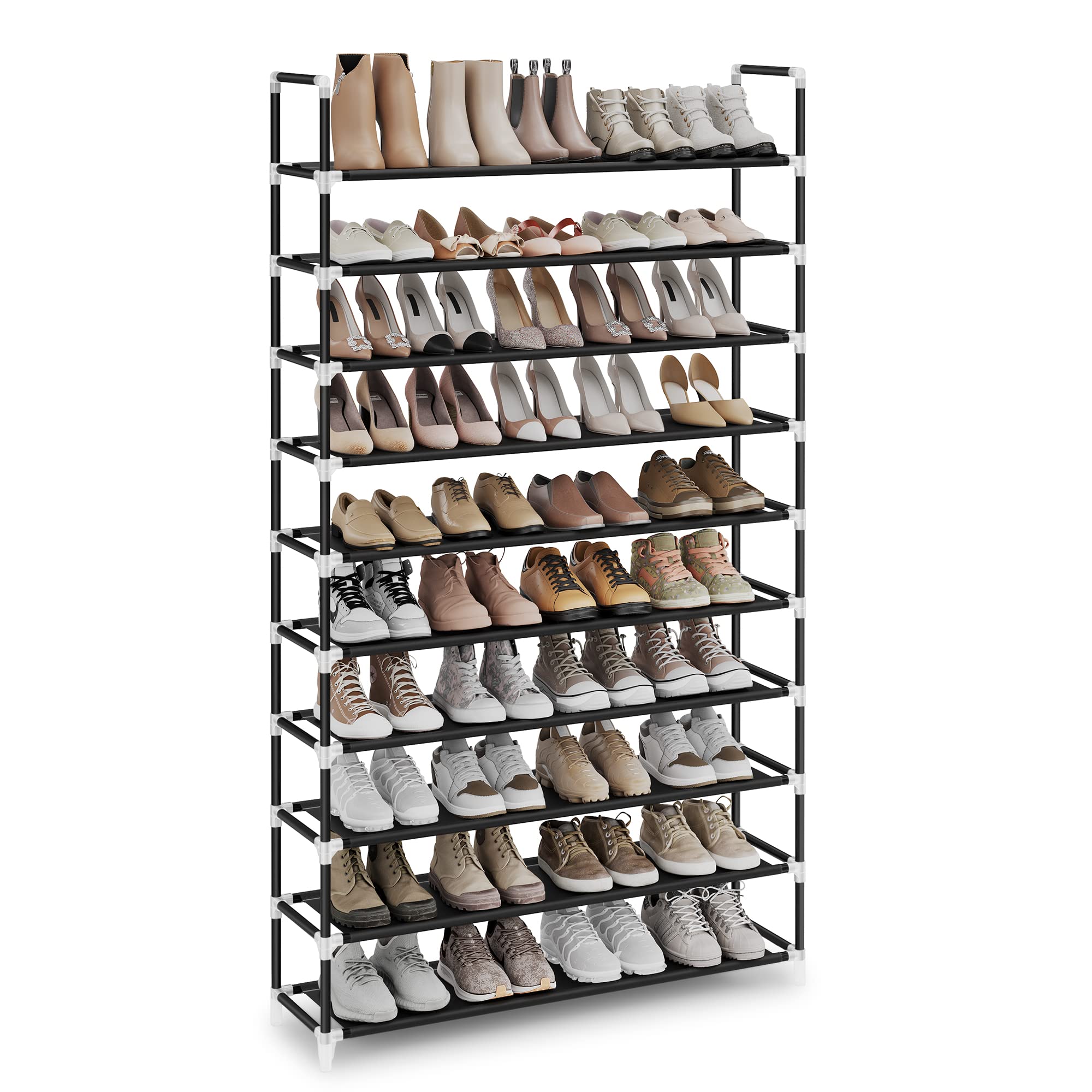 SongMics 10-tier shoe rack displaying organized entryway storage for shoes
