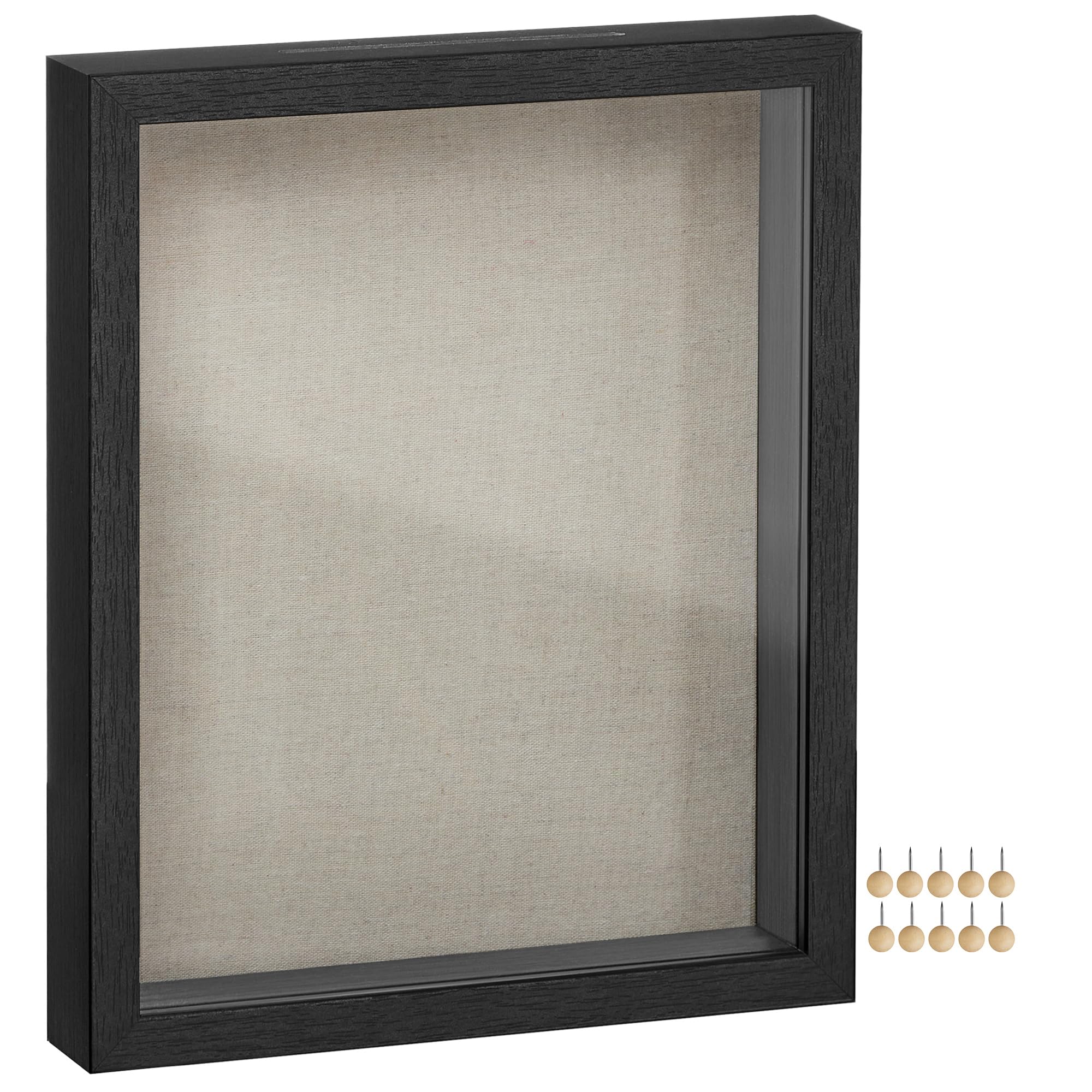 SONGMICS 11x14 shadow box frame with top loading front for easy display.
