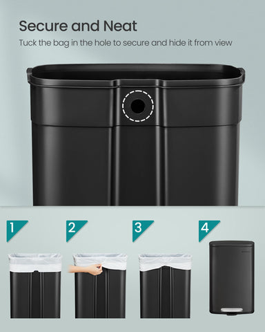 SONGMICS built-in back handle makes repositioning the can easy.