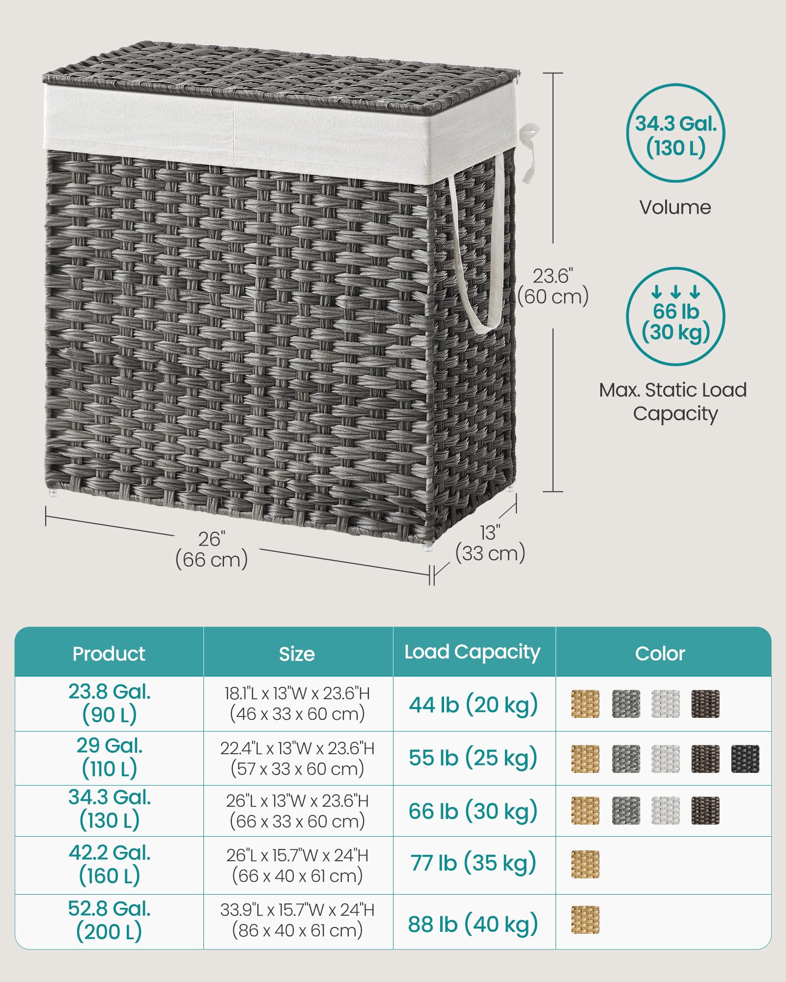 SONGMICS breathable synthetic rattan promotes airflow to prevent dampness.