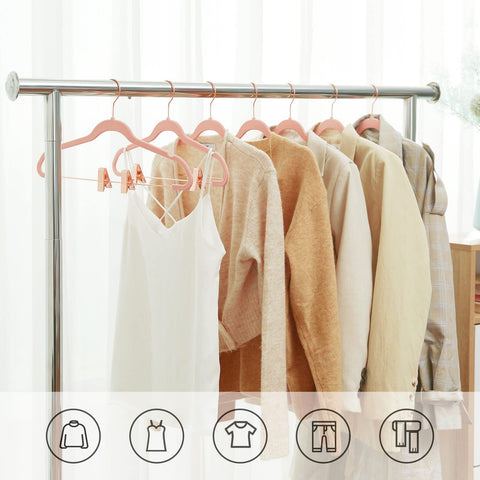 SONGMICS 16.7-inch coat hangers in velvet offer space-saving slim profile.