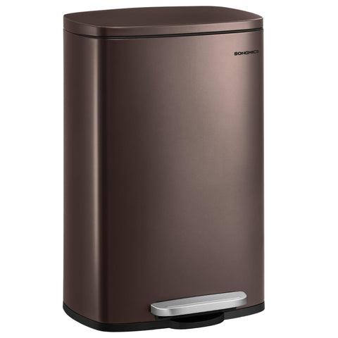 SongMics 20-gallon trash can front view showing spacious capacity for daily kitchen use