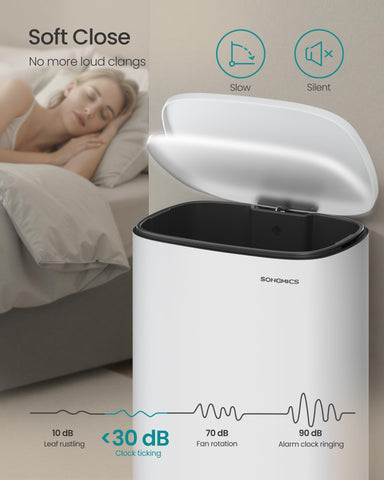SONGMICS 20-gallon trash can in kitchen setup with ample capacity