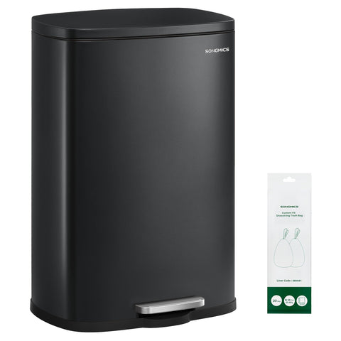 SONGMICS 20-gallon trash can with stainless-steel body for a durable, rust-resistant kitchen.