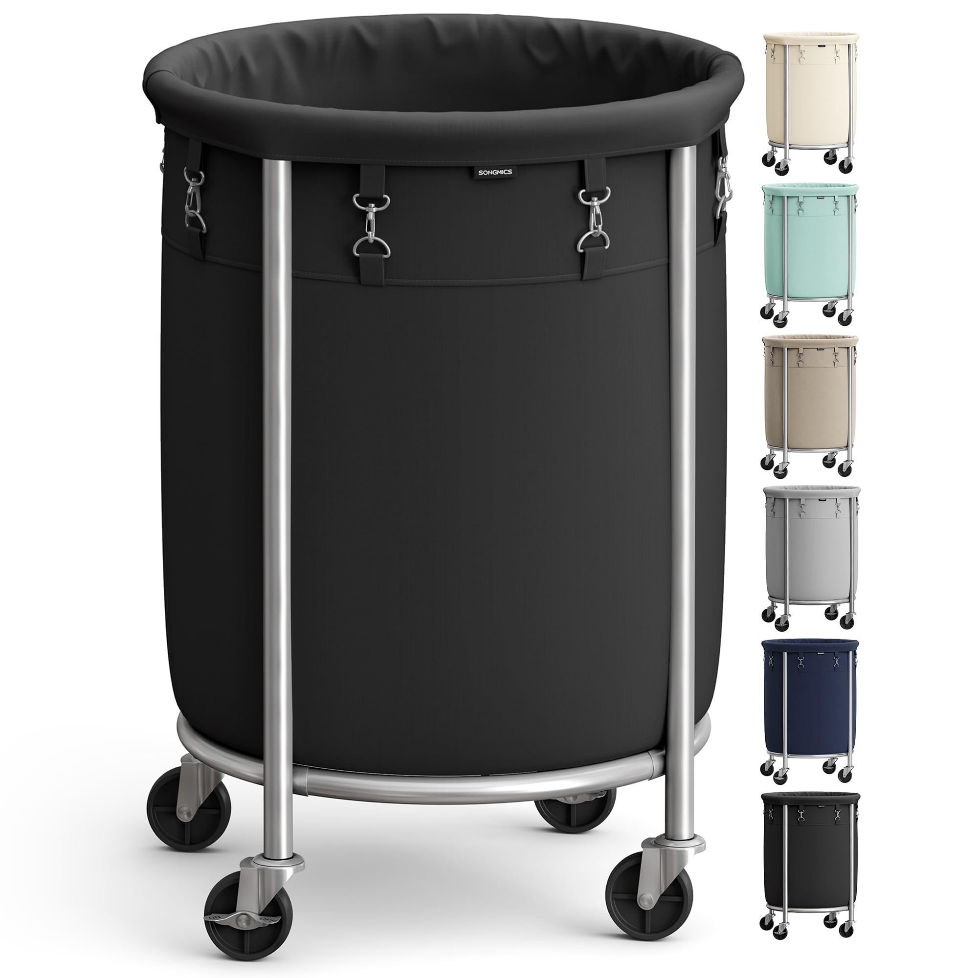 SONGMICS 29-gallon rolling laundry basket with wheels for easy transport