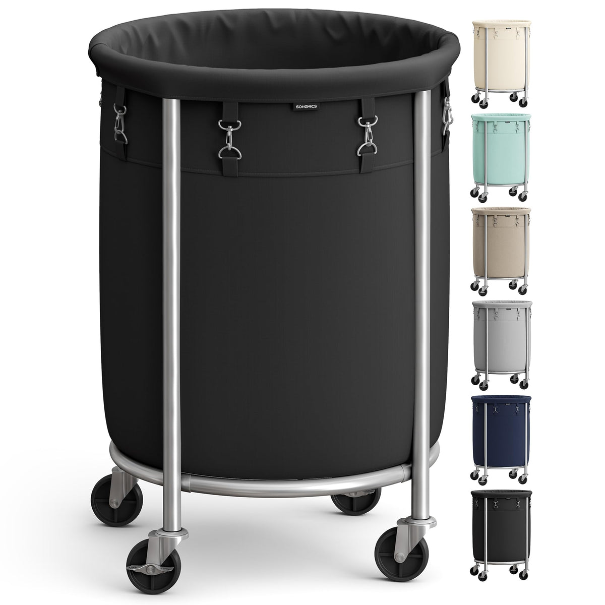 SONGMICS 29-gallon rolling laundry basket with wheels for easy transport