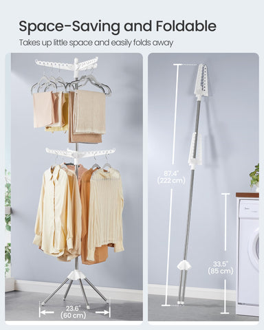 SONGMICS rack offers 54 hanger-capacity across 6 arms for bulk laundry.