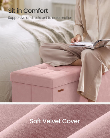SONGMICS 30-gallon capacity ottoman stores blankets and magazines neatly