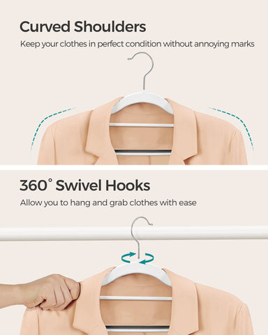 360-degree swivel hooks enable flexible hanging and easy access.