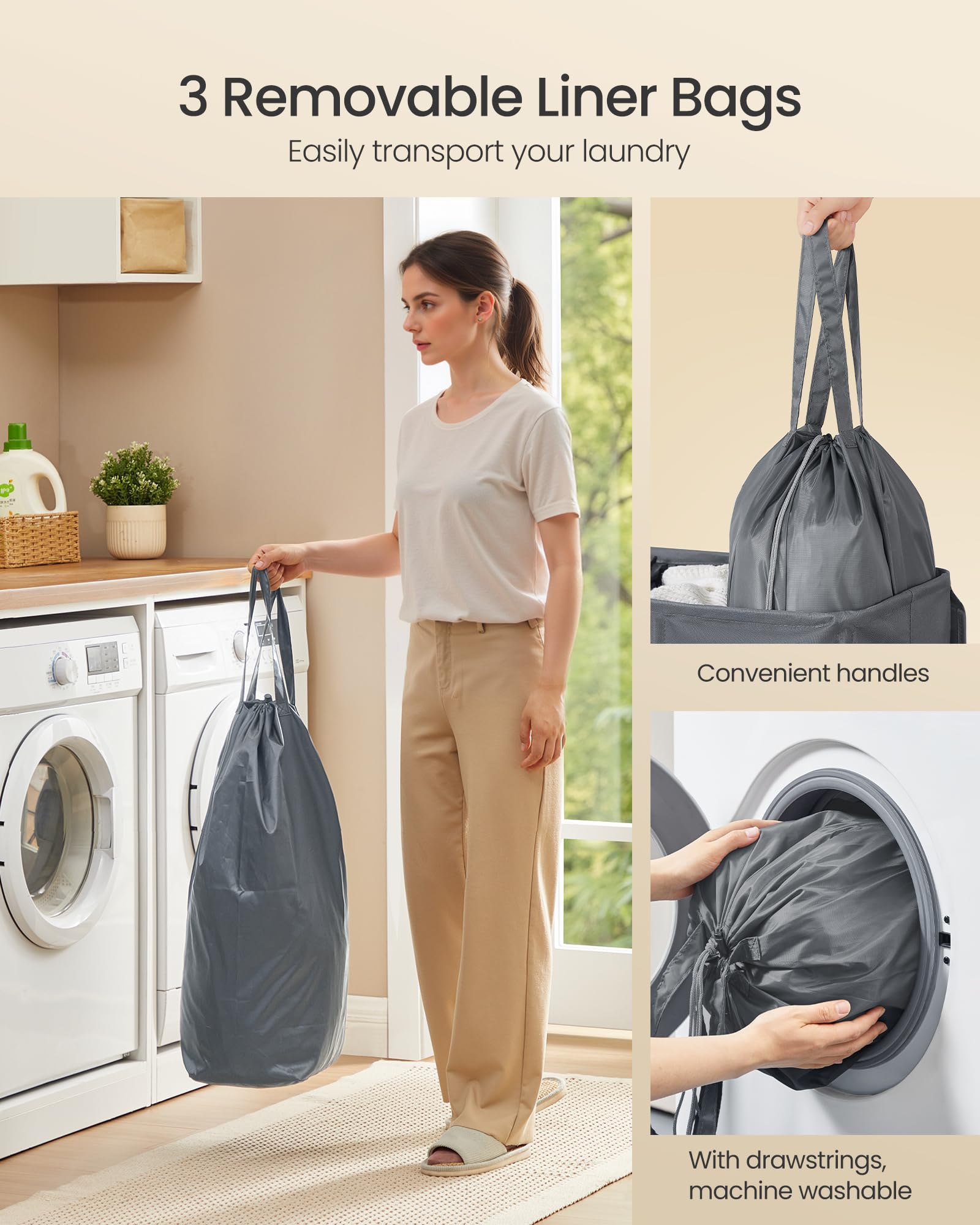 SONGMICS 47.6-gallon capacity handles a week's laundry.