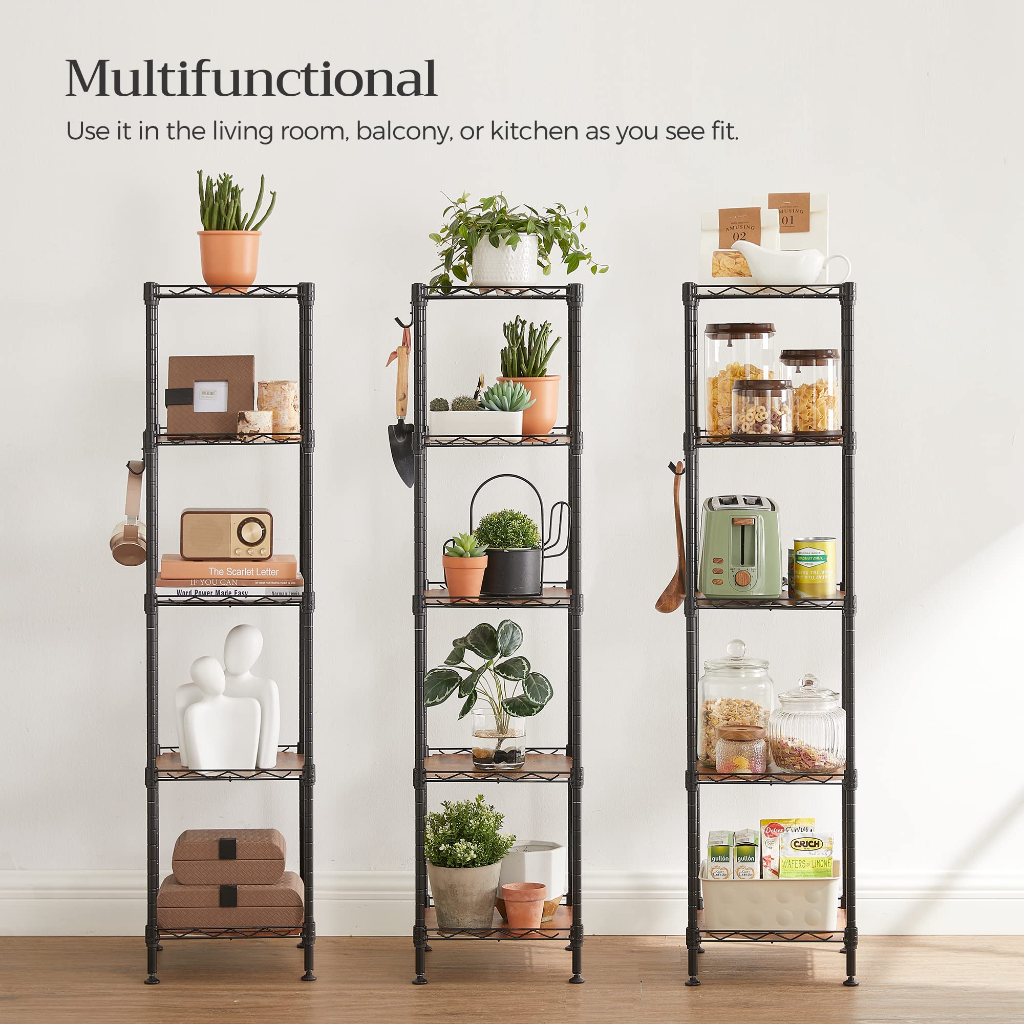 SONGMICS ideal for organizing towels, cosmetics, and candles in small bathrooms.