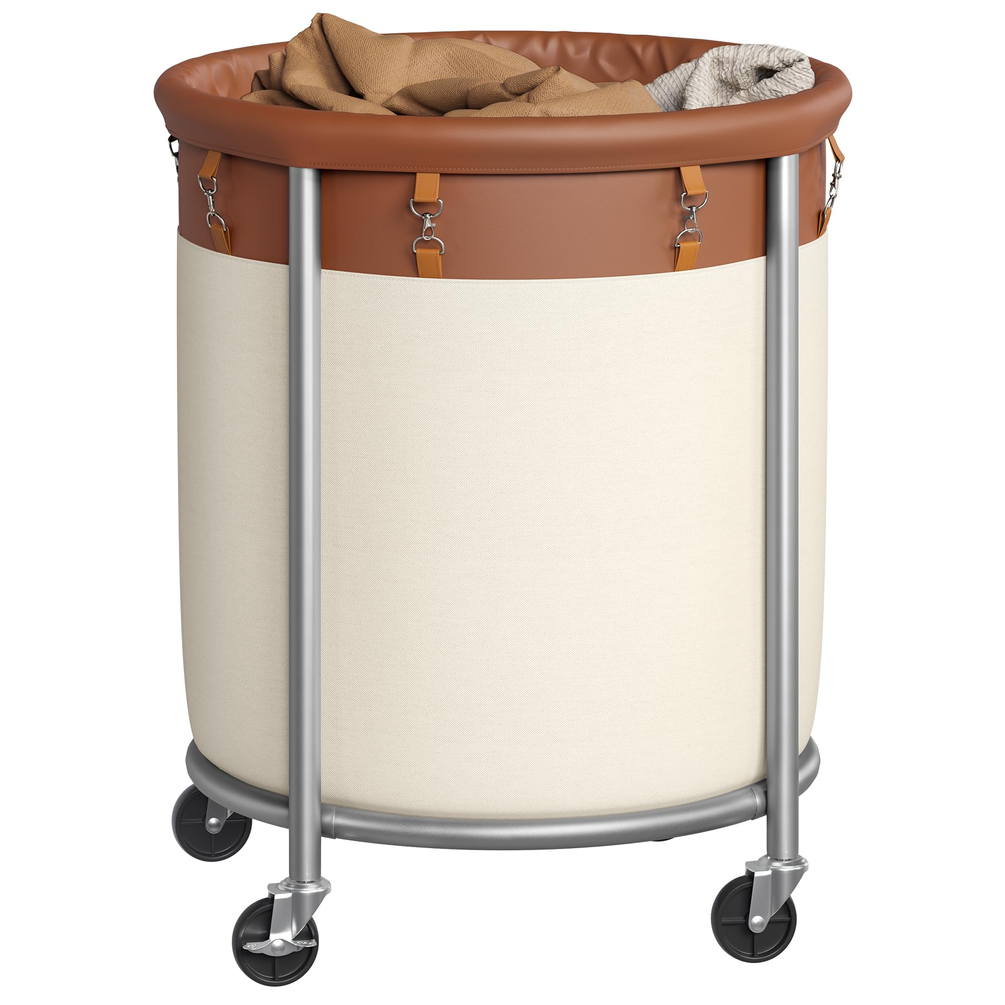 SONGMICS 50.2-Gallon rolling laundry basket with wheels for easy transport between rooms