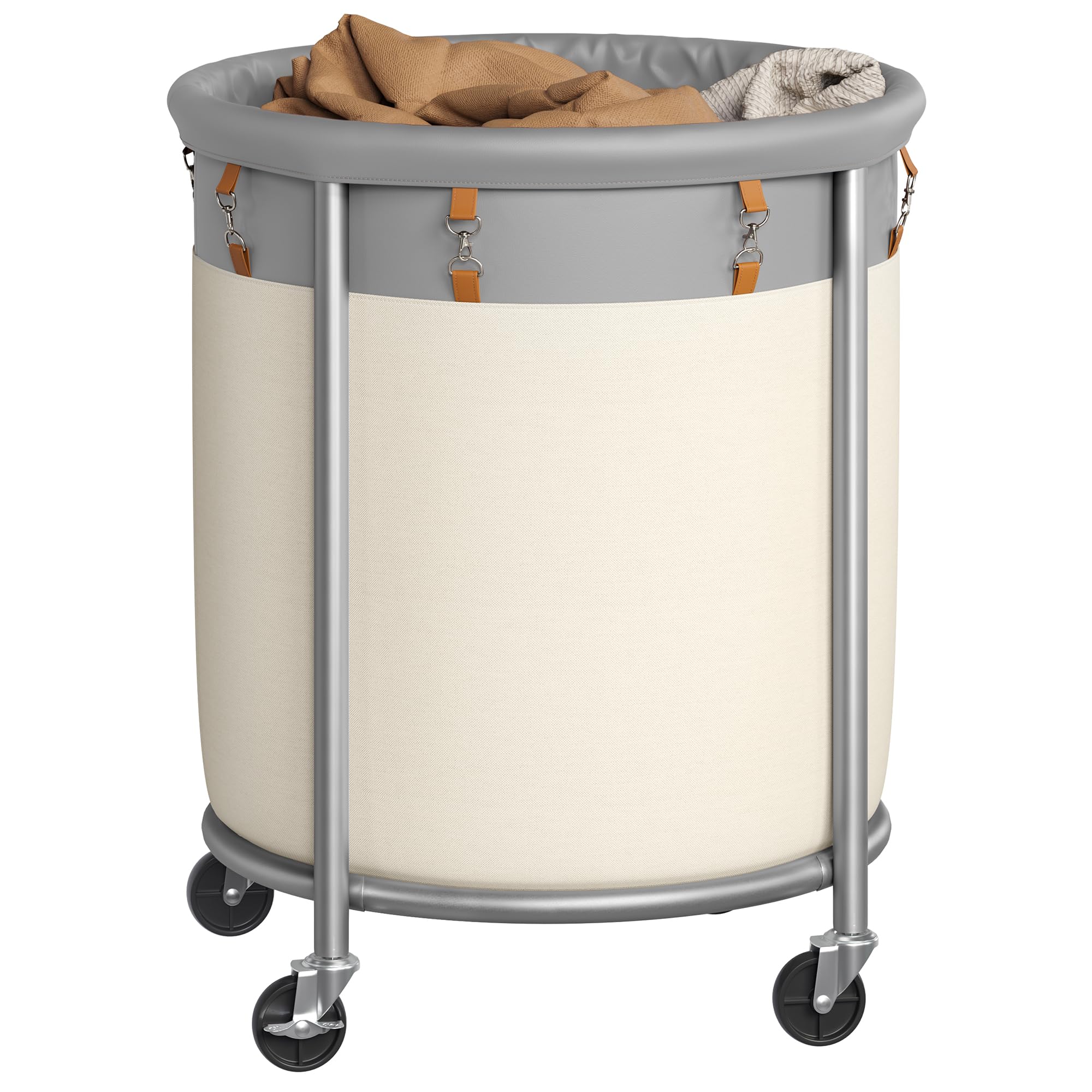SONGMICS 50.2-gallon rolling basket with wheels for easy transport and sorting.
