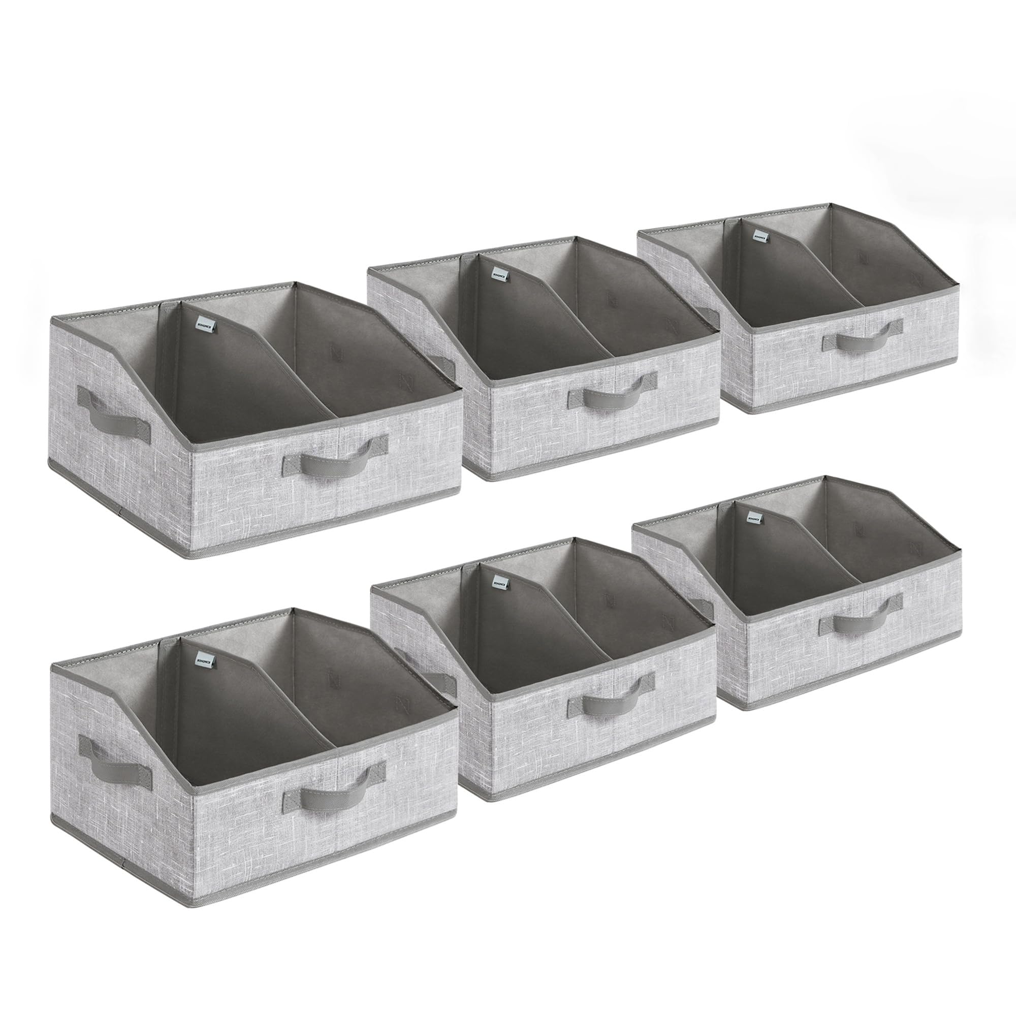 SONGMICS six-basket set with foldable design for flexible organization.