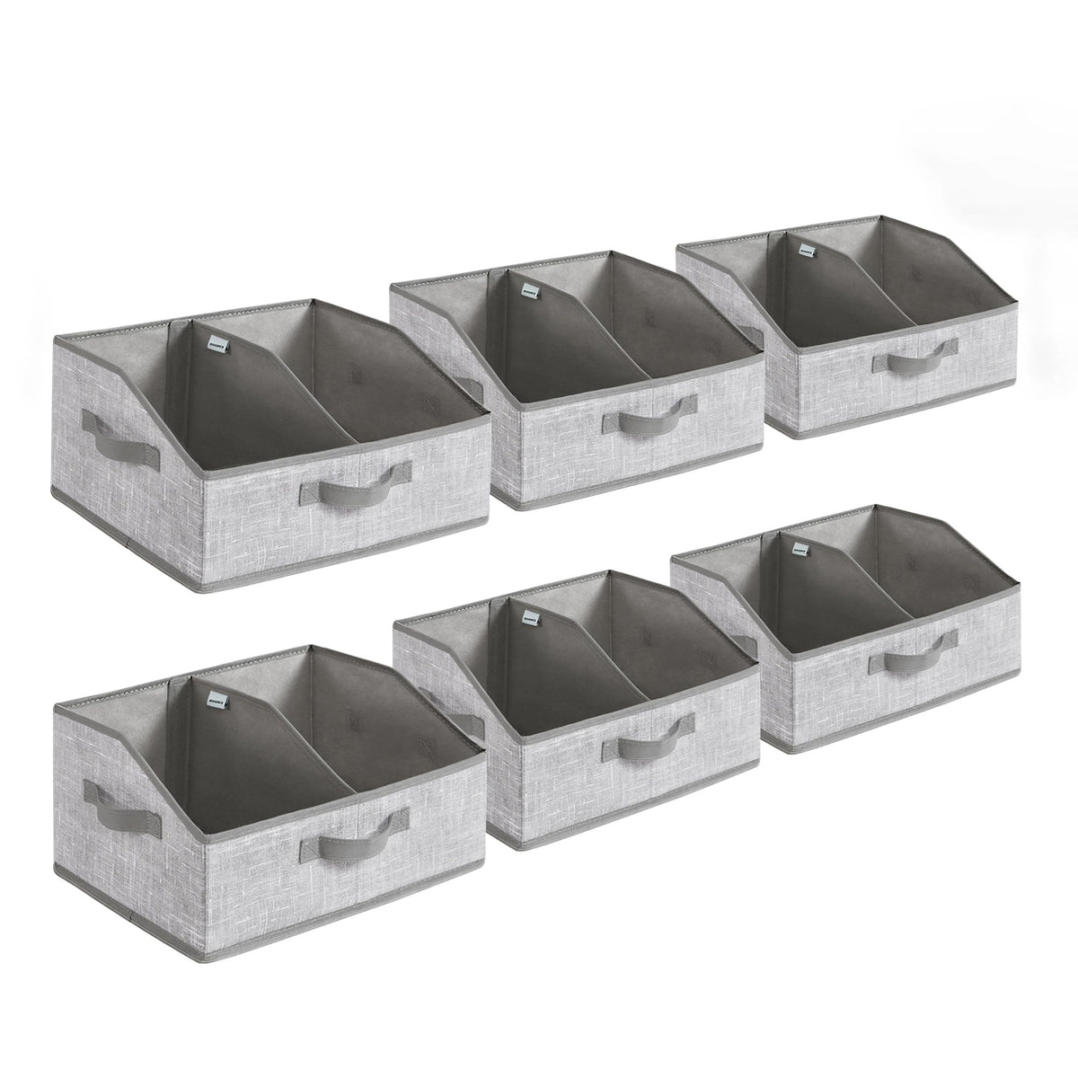 SONGMICS six-basket set with foldable design for flexible organization.