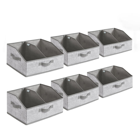 SONGMICS six-basket set with foldable design for flexible organization.