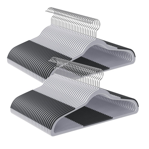 Songmics 60-pack hangers with a thin design save closet space and organize outfits.