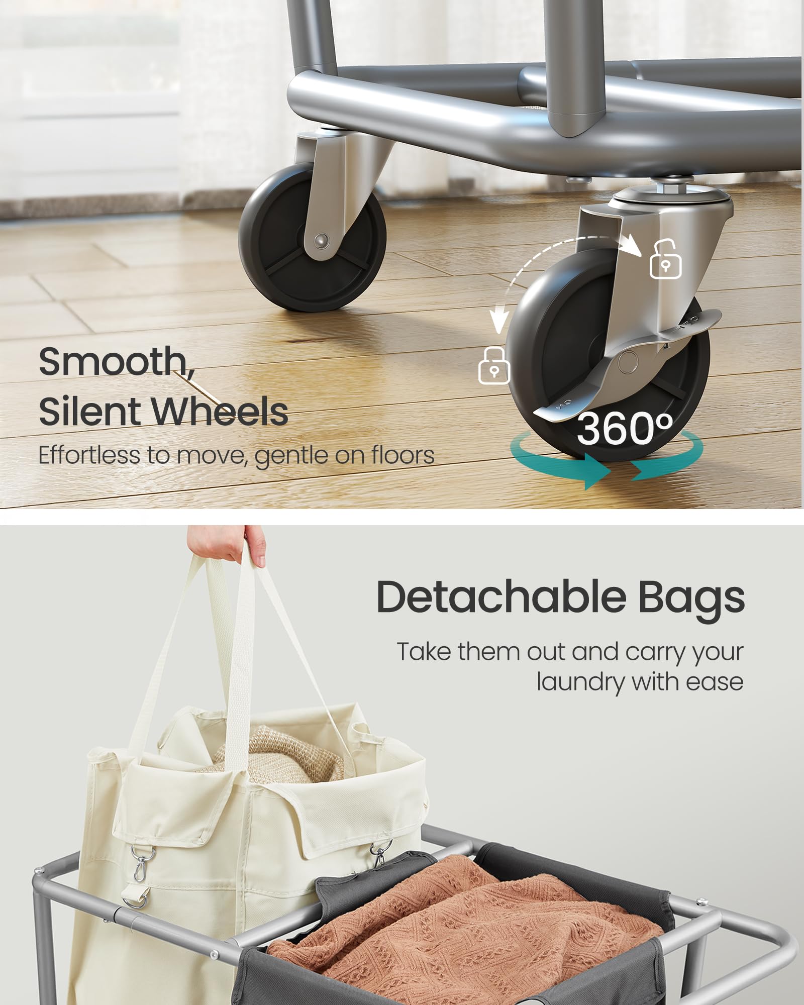 Songmics durable 600D Oxford bags resist splashes and tears in daily laundry.