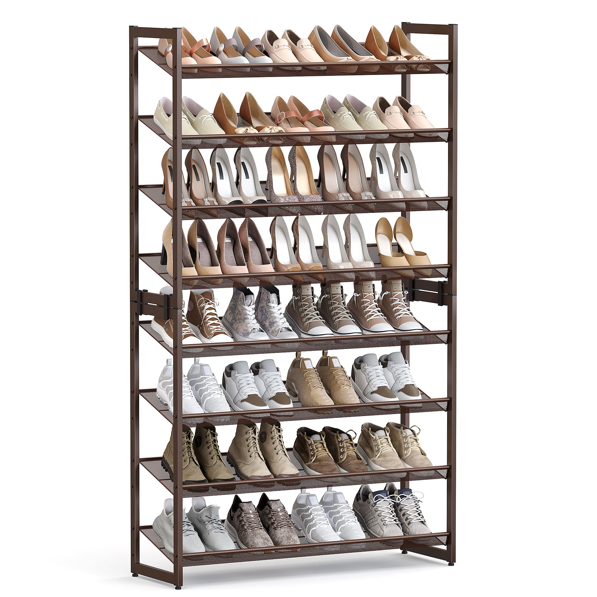 SONGMICS 8-tier shoe rack flat layout for easy access