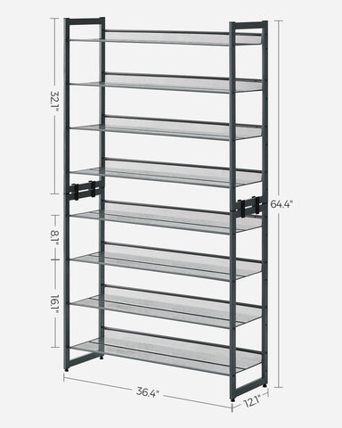 SONGMICS adjustable feet ensure stability on uneven floors.