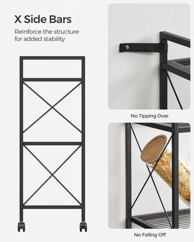 SONGMICS adjustable feet keep the unit level on uneven floors.