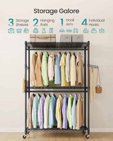 SONGMICS adjustable mesh shelves for folded items and accessories