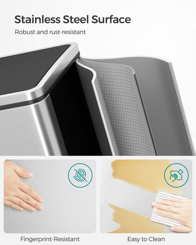 Airtight design of SONGMICS dual-bin trash can helps contain odors