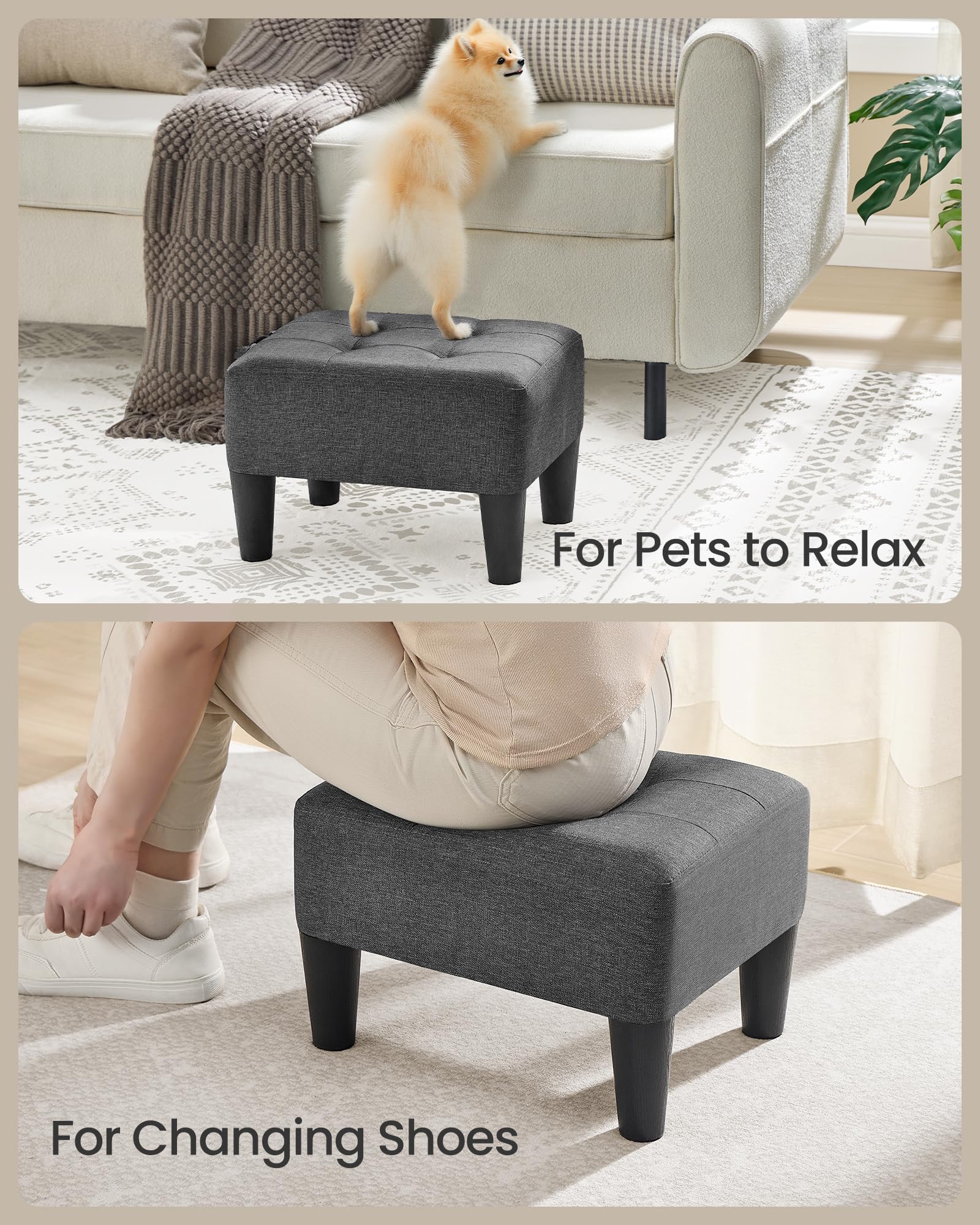 SONGMICS angled legs provide solid stability with anti-slip floor protection.