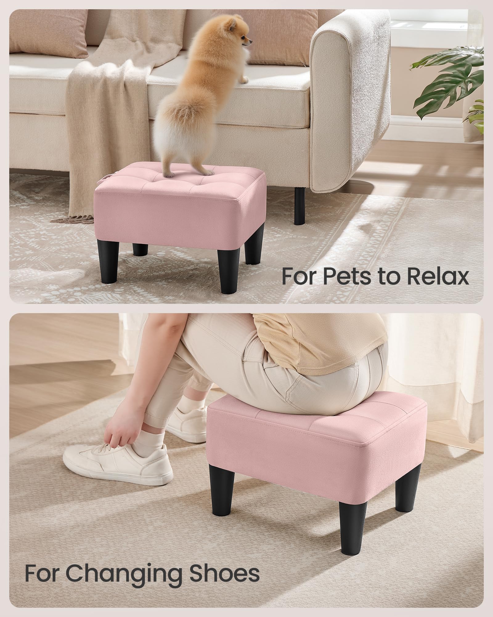 SONGMICS angled legs offer stability and protect floors with anti-slip pads.