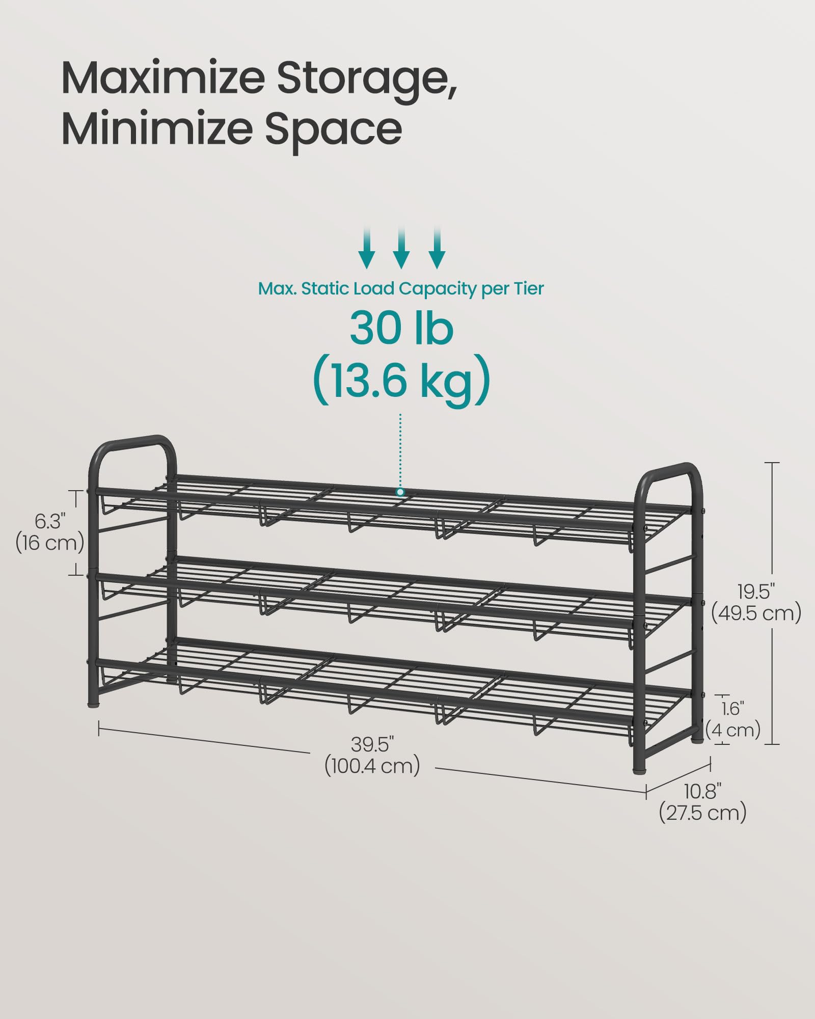 Songmics anti-tip kit included ensures stable placement against walls