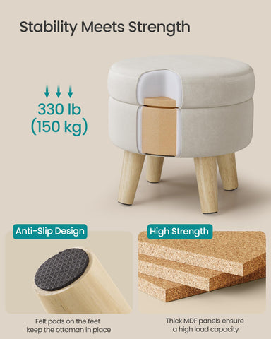 Songmics easy-assembly legs attach quickly for everyday setup.
