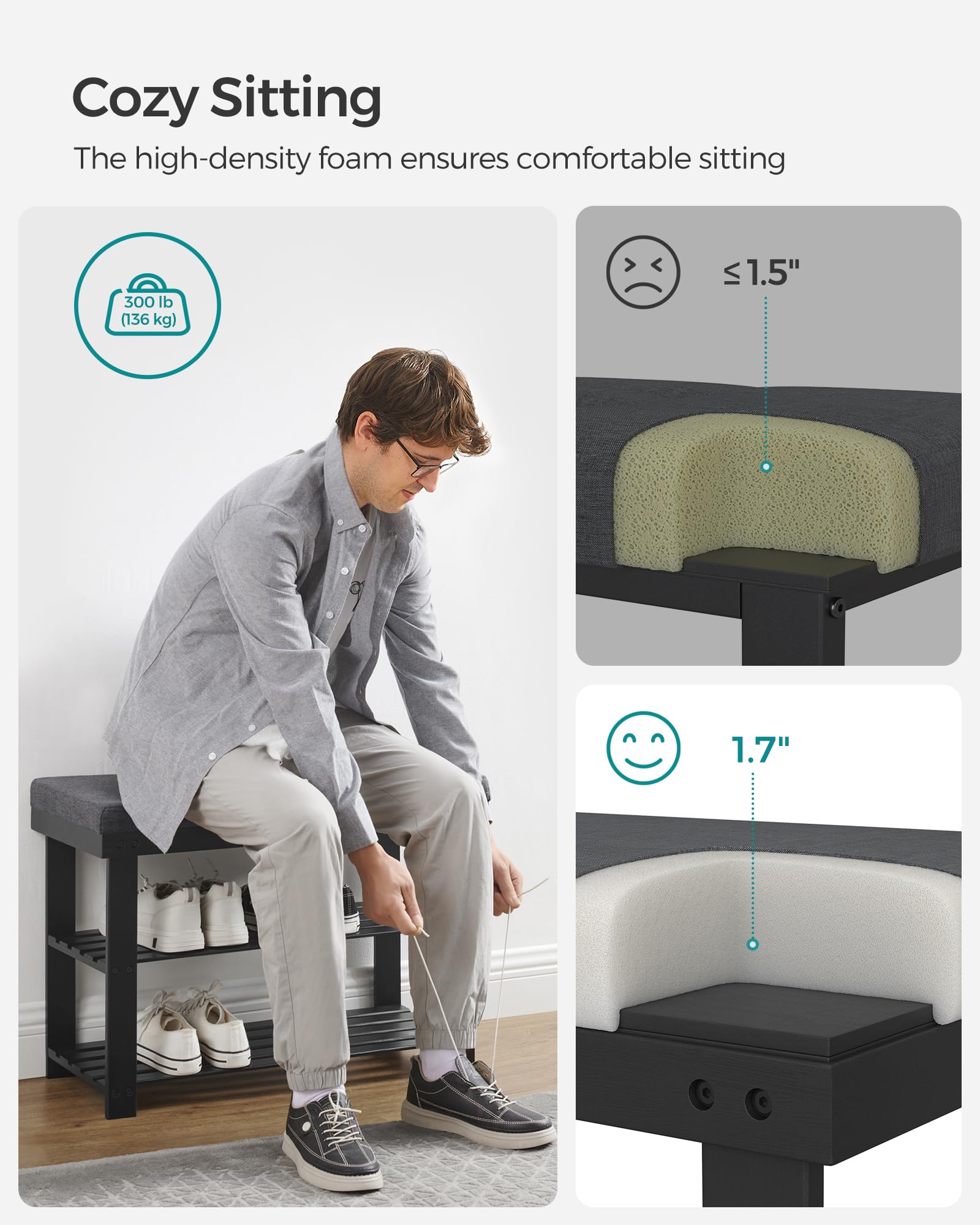 Songmics assembly screws preview shows easy setup process.