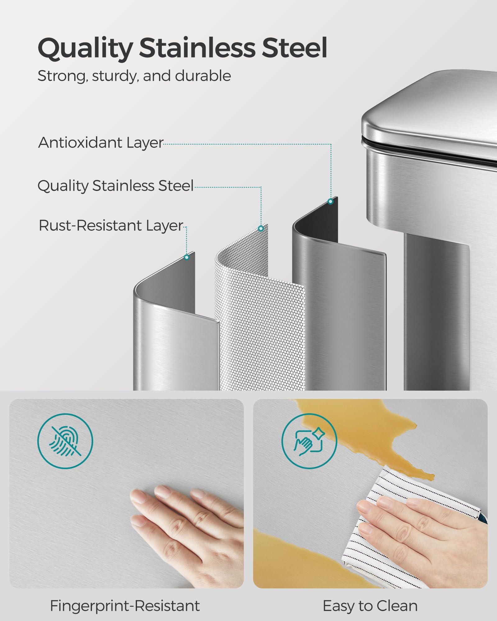 SONGMICS bag retainer ring secures bags neatly, increasing interior space.