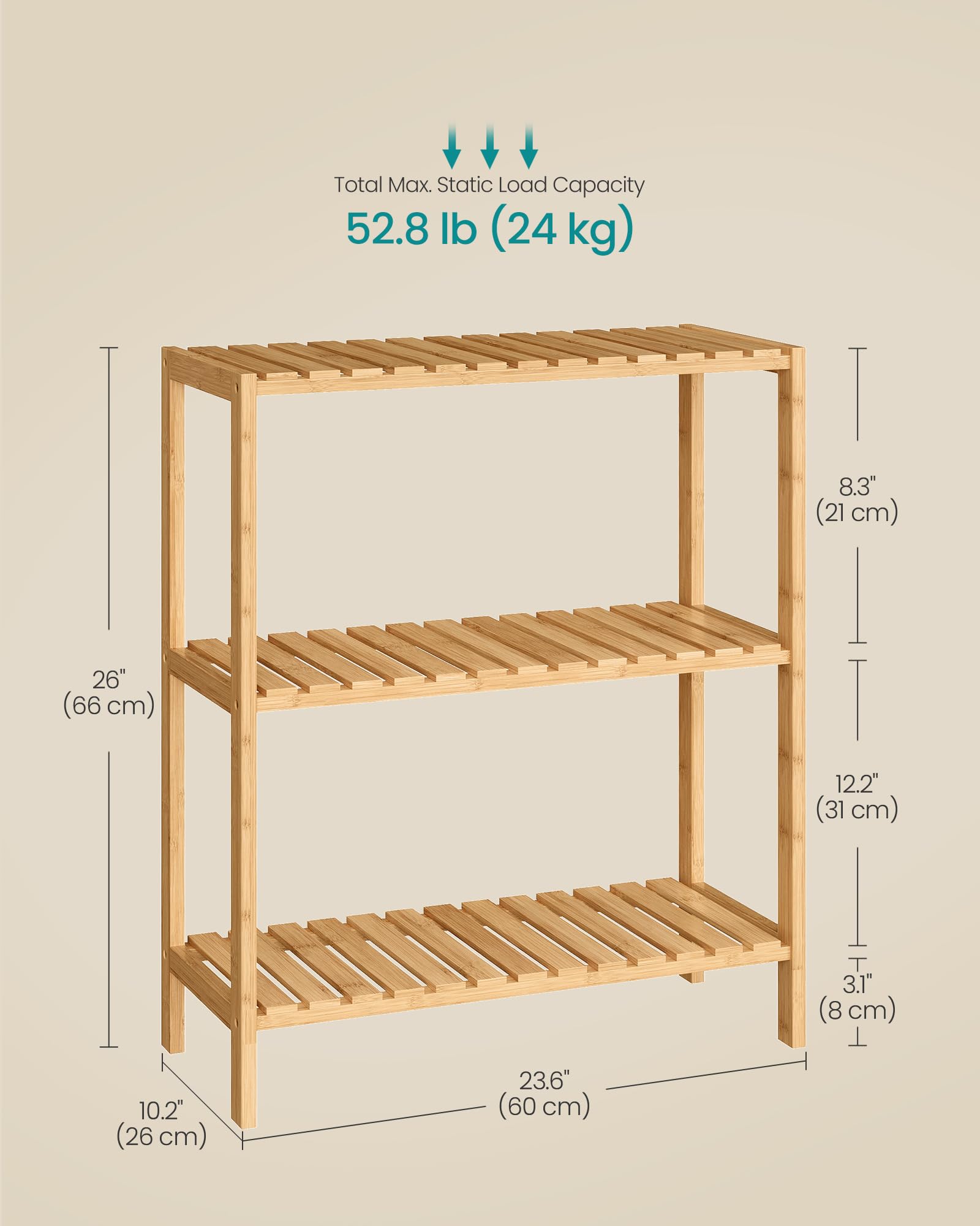 Songmics bamboo shelf easy-assembly simplifies setup with a sturdy, tool-free frame.