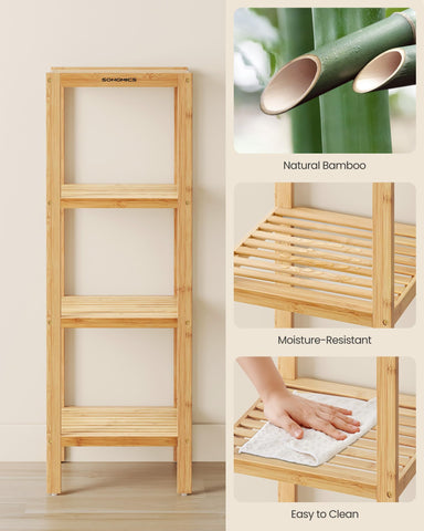 SONGMICS 4-tier rack used as standing towel rack in entryway