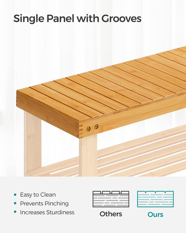 SONGMICS modern bamboo rack adds natural flair to any space.