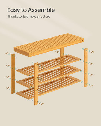 Songmics bamboo shoe rack bench material bamboo for natural warm decor