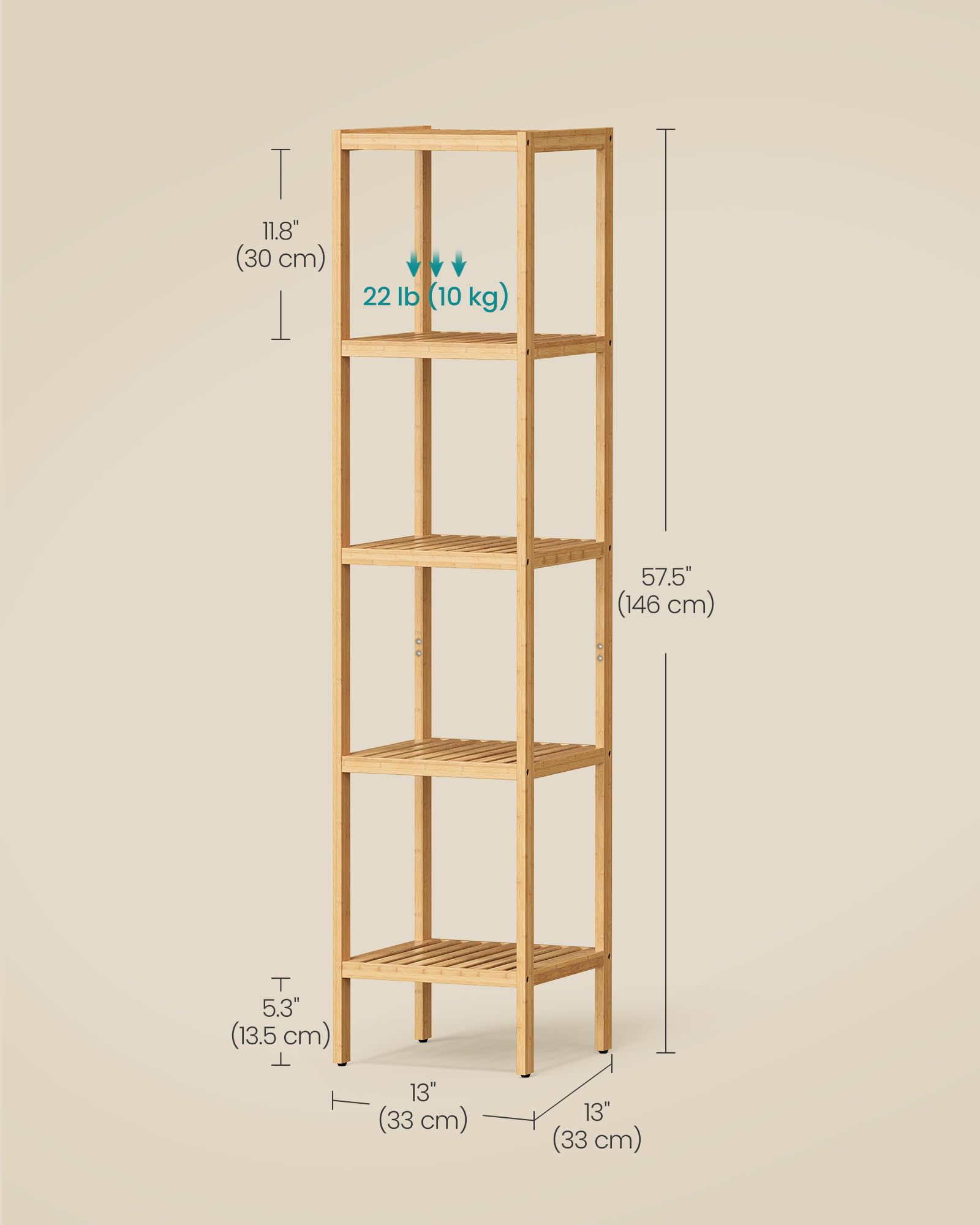 Songmics bamboo storage shelf for kitchen and balcony use as pantry or herb display.