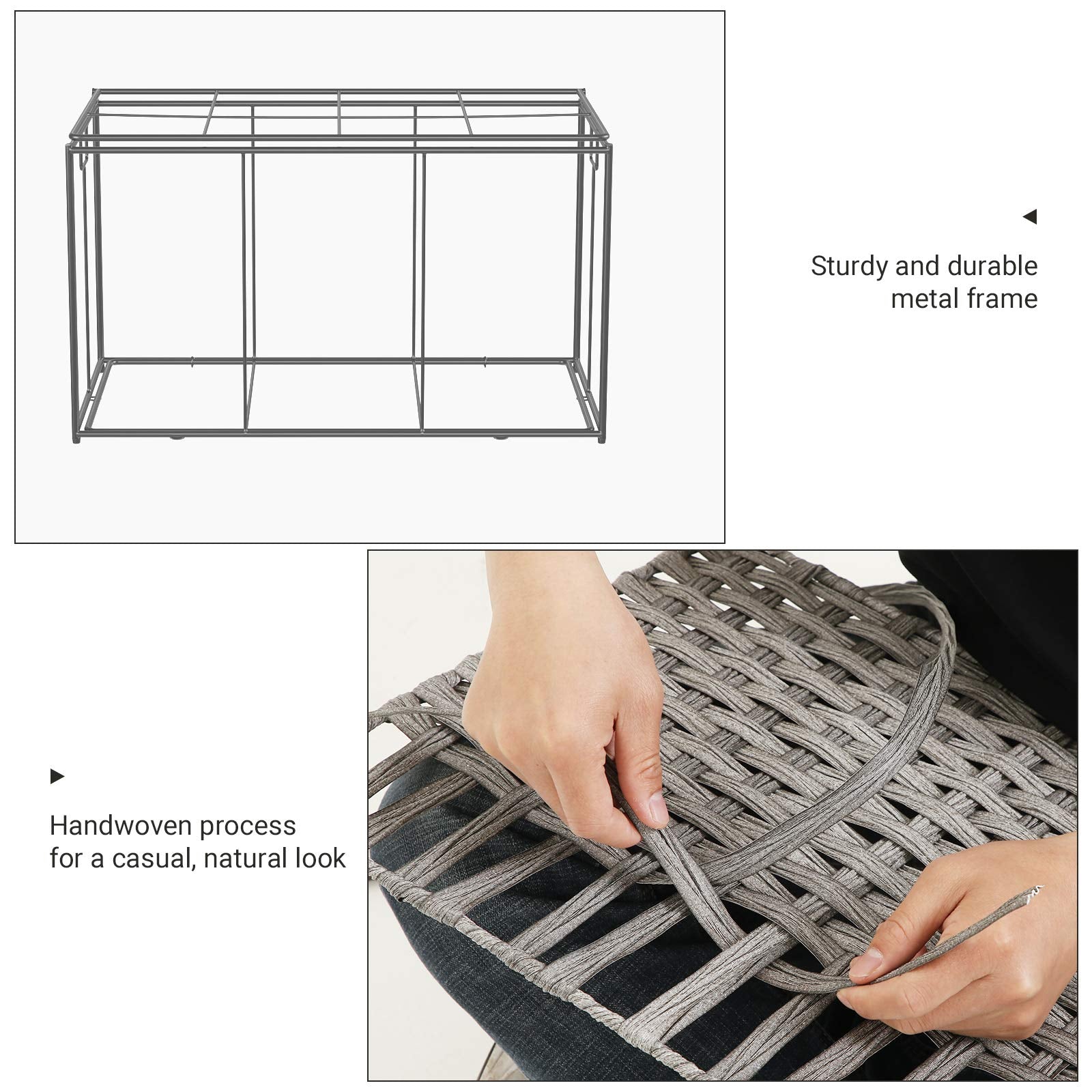 Side handles on Songmics basket enable easy transport around the home