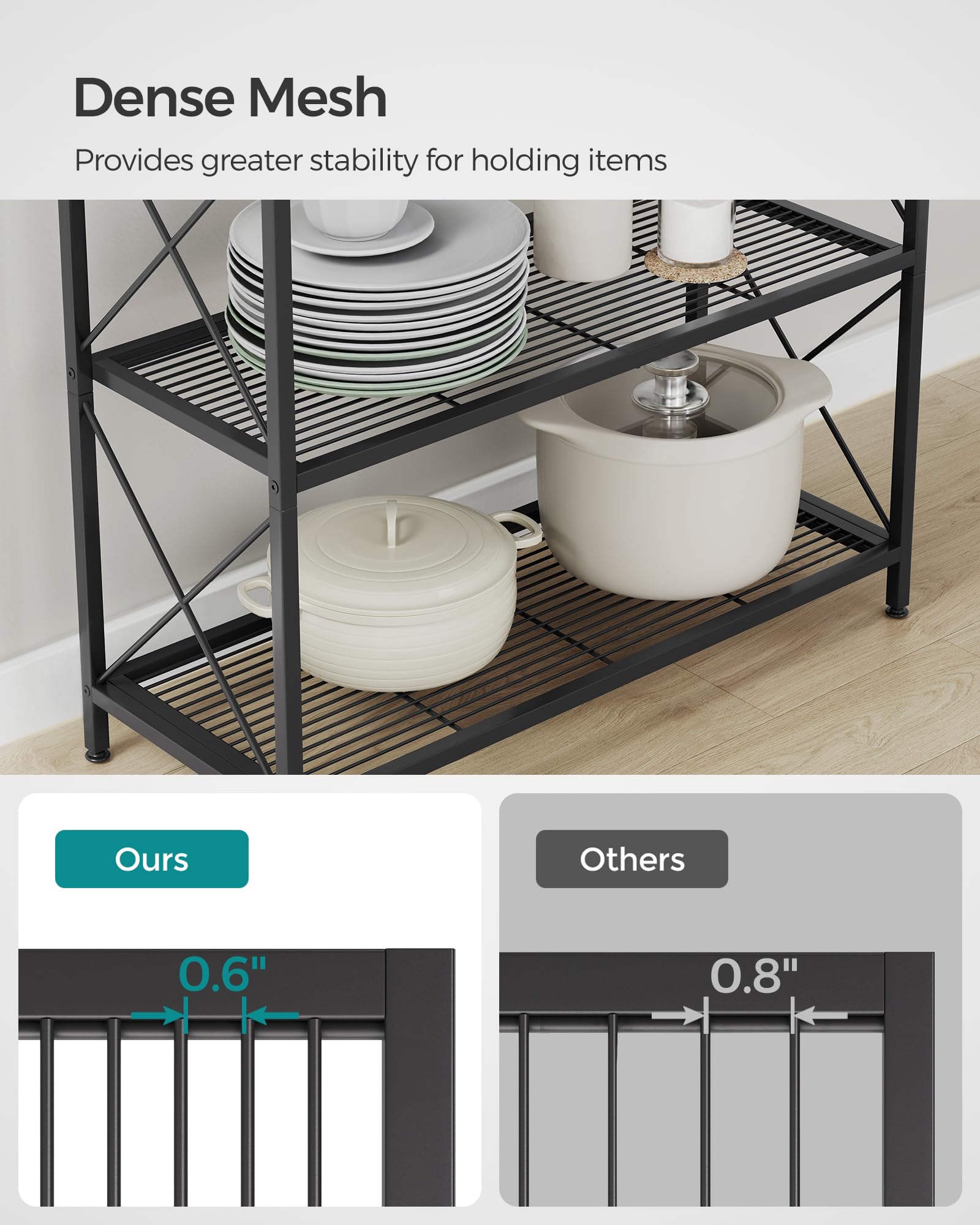 SONGMICS bathroom shelving for toiletries and towels in a compact unit.
