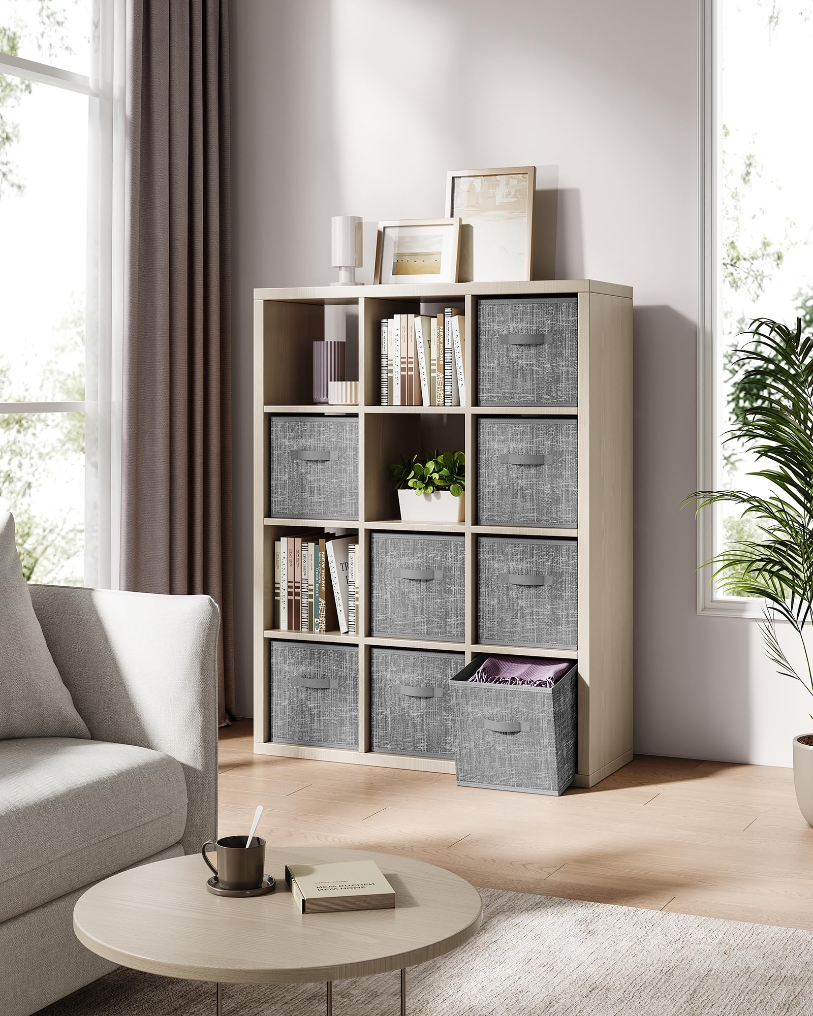 Bedroom organization with SONGMICS cubes for clothes and accessories