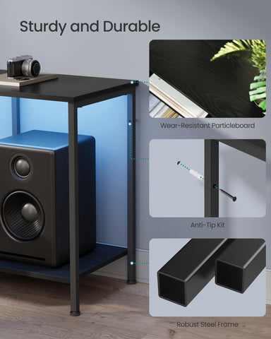 SONGMICS BELLAH adjustable feet TV stand minimizes wobble on uneven floors