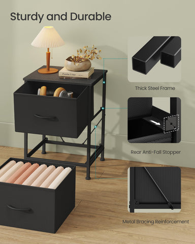 Songmics Bellah anti-tip kit and adjustable feet ensure wobble-free stability.