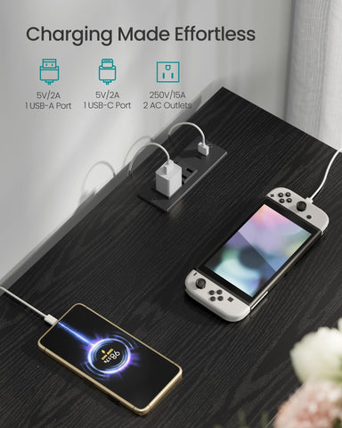 SONGMICS BELLAH charging panel with USB-C USB-A and AC outlets for devices